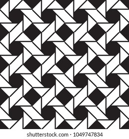 Vector geometric seamless pattern. Universal repeating abstract shape in black and white. Modern universal background design