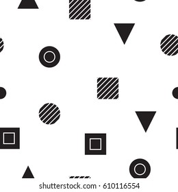 Vector geometric seamless pattern. Universal Repeating abstract circles figure in black white. Modern halftone circle design, pointillism