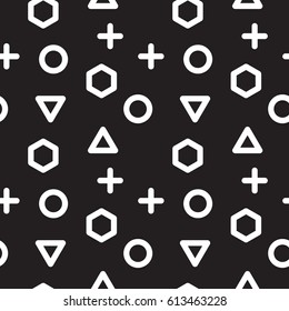 Vector geometric seamless pattern. Universal Repeating abstract circles figure in black white. Modern halftone circle design, pointillism