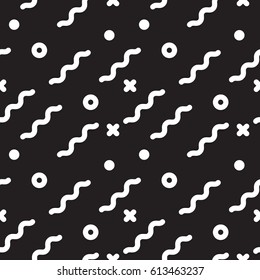 Vector geometric seamless pattern. Universal Repeating abstract circles figure in black white. Modern halftone circle design, pointillism