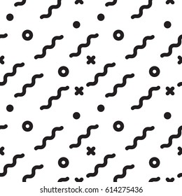 Vector geometric seamless pattern. Universal Repeating abstract circles figure in black white. Modern halftone circle design, pointillism