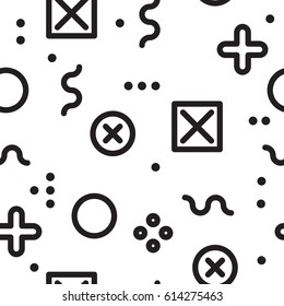 Vector geometric seamless pattern. Universal Repeating abstract circles figure in black white. Modern halftone circle design, pointillism