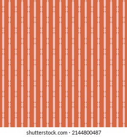 Vector geometric seamless pattern with vertical lines, smooth stripes. Trendy orange and pink abstract striped ornament. Simple elegant minimal graphic background texture. Retro style repeat design