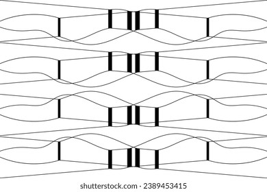 Vector geometric seamless pattern wave shapes background image