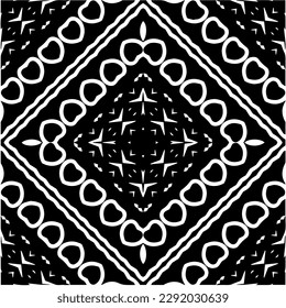 Vector geometric seamless pattern.Black and white texture. 