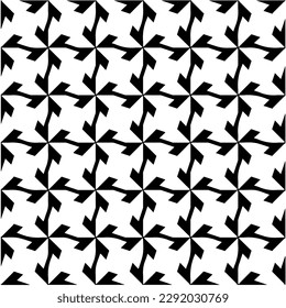 Vector geometric seamless pattern.Black and white texture. 
