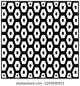 Vector geometric seamless pattern.Black and white texture. 