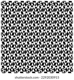 Vector geometric seamless pattern.Black and white texture. 