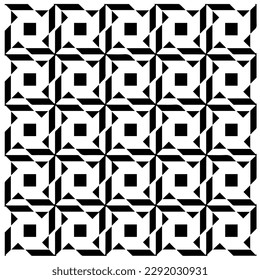 Vector geometric seamless pattern.Black and white texture. 