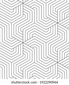 Vector geometric seamless pattern.Modern geometric background with hexagonal tiles.