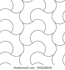 Vector geometric seamless pattern.Modern geometric background with curly tiles.