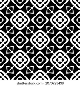 Vector geometric seamless pattern.Modern geometric background with abstract shapes.Monochromatic Repeating Patterns.Endless abstract texture.black and white ornament for design.