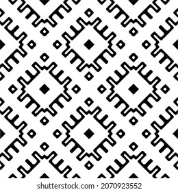 Vector geometric seamless pattern.Modern geometric background with abstract shapes.Monochromatic Repeating Patterns.Endless abstract texture.black and white ornament for design.