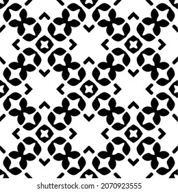 Vector geometric seamless pattern.Modern geometric background with abstract shapes.Monochromatic Repeating Patterns.Endless abstract texture.black and white ornament for design.