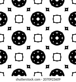 Vector geometric seamless pattern.Modern geometric background with abstract shapes.Monochromatic Repeating Patterns.Endless abstract texture.black and white ornament for design.