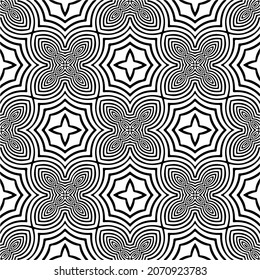 Vector geometric seamless pattern.Modern geometric background with abstract shapes.Monochromatic Repeating Patterns.Endless abstract texture.black and white ornament for design.
