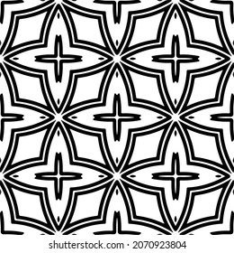 Vector geometric seamless pattern.Modern geometric background with abstract shapes.Monochromatic Repeating Patterns.Endless abstract texture.black and white ornament for design.