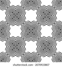Vector geometric seamless pattern.Modern geometric background with abstract shapes.Monochromatic Repeating Patterns.Endless abstract texture.black and white ornament for design.