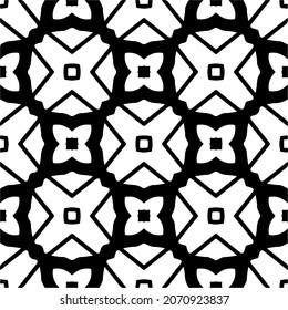 Vector geometric seamless pattern.Modern geometric background with abstract shapes.Monochromatic Repeating Patterns.Endless abstract texture.black and white ornament for design.