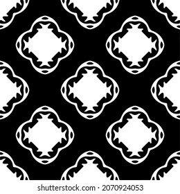 Vector geometric seamless pattern.Modern geometric background with abstract shapes.Monochromatic Repeating Patterns.Endless abstract texture.black and white ornament for design.