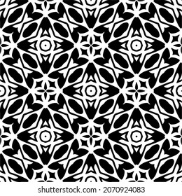 Vector geometric seamless pattern.Modern geometric background with abstract shapes.Monochromatic Repeating Patterns.Endless abstract texture.black and white ornament for design.