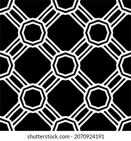 Vector geometric seamless pattern.Modern geometric background with abstract shapes.Monochromatic Repeating Patterns.Endless abstract texture.black and white ornament for design.