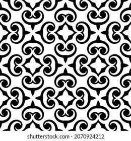 Vector geometric seamless pattern.Modern geometric background with abstract shapes.Monochromatic Repeating Patterns.Endless abstract texture.black and white ornament for design.