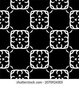 Vector geometric seamless pattern.Modern geometric background with abstract shapes.Monochromatic Repeating Patterns.Endless abstract texture.black and white ornament for design.