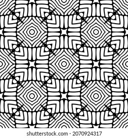 Vector geometric seamless pattern.Modern geometric background with abstract shapes.Monochromatic Repeating Patterns.Endless abstract texture.black and white ornament for design.