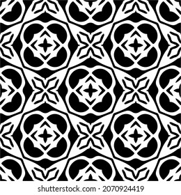Vector geometric seamless pattern.Modern geometric background with abstract shapes.Monochromatic Repeating Patterns.Endless abstract texture.black and white ornament for design.