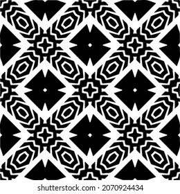 Vector geometric seamless pattern.Modern geometric background with abstract shapes.Monochromatic Repeating Patterns.Endless abstract texture.black and white ornament for design.