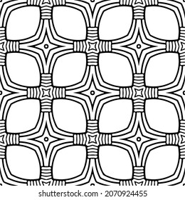 Vector geometric seamless pattern.Modern geometric background with abstract shapes.Monochromatic Repeating Patterns.Endless abstract texture.black and white ornament for design.