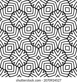 Vector geometric seamless pattern.Modern geometric background with abstract shapes.Monochromatic Repeating Patterns.Endless abstract texture.black and white ornament for design.
