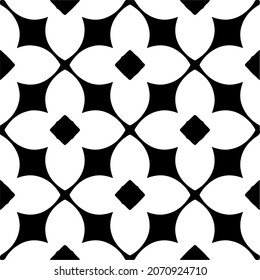 Vector geometric seamless pattern.Modern geometric background with abstract shapes.Monochromatic Repeating Patterns.Endless abstract texture.black and white ornament for design.
