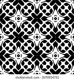 Vector geometric seamless pattern.Modern geometric background with abstract shapes.Monochromatic Repeating Patterns.Endless abstract texture.black and white ornament for design.