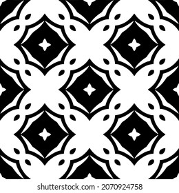 Vector geometric seamless pattern.Modern geometric background with abstract shapes.Monochromatic Repeating Patterns.Endless abstract texture.black and white ornament for design.