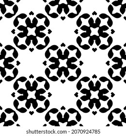 Vector geometric seamless pattern.Modern geometric background with abstract shapes.Monochromatic Repeating Patterns.Endless abstract texture.black and white ornament for design.