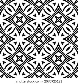 Vector geometric seamless pattern.Modern geometric background with abstract shapes.Monochromatic Repeating Patterns.Endless abstract texture.black and white ornament for design.