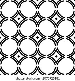 Vector geometric seamless pattern.Modern geometric background with abstract shapes.Monochromatic Repeating Patterns.Endless abstract texture.black and white ornament for design.