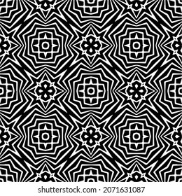 Vector geometric seamless pattern.Modern geometric background with abstract shapes.Monochromatic Repeating Patterns.Endless abstract texture.black and white ornament for design.