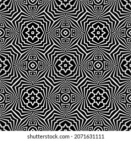 Vector geometric seamless pattern.Modern geometric background with abstract shapes.Monochromatic Repeating Patterns.Endless abstract texture.black and white ornament for design.