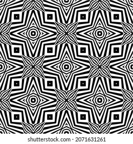 Vector geometric seamless pattern.Modern geometric background with abstract shapes.Monochromatic Repeating Patterns.Endless abstract texture.black and white ornament for design.