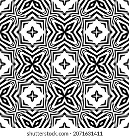 Vector geometric seamless pattern.Modern geometric background with abstract shapes.Monochromatic Repeating Patterns.Endless abstract texture.black and white ornament for design.