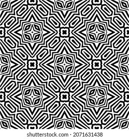 Vector geometric seamless pattern.Modern geometric background with abstract shapes.Monochromatic Repeating Patterns.Endless abstract texture.black and white ornament for design.