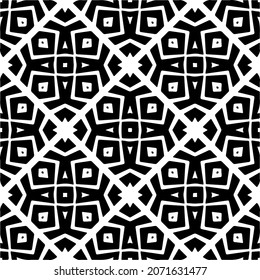 Vector geometric seamless pattern.Modern geometric background with abstract shapes.Monochromatic Repeating Patterns.Endless abstract texture.black and white ornament for design.