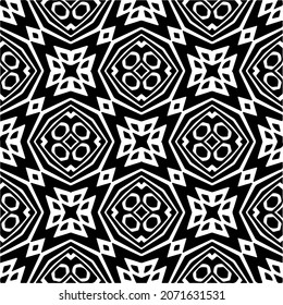 Vector geometric seamless pattern.Modern geometric background with abstract shapes.Monochromatic Repeating Patterns.Endless abstract texture.black and white ornament for design.