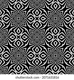 Vector geometric seamless pattern.Modern geometric background with abstract shapes.Monochromatic Repeating Patterns.Endless abstract texture.black and white ornament for design.