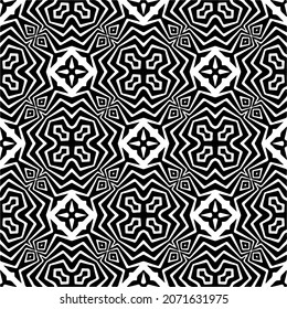 Vector geometric seamless pattern.Modern geometric background with abstract shapes.Monochromatic Repeating Patterns.Endless abstract texture.black and white ornament for design.