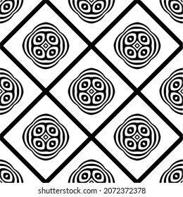 Vector geometric seamless pattern.Modern geometric background with abstract shapes.Monochromatic Repeating Patterns.Endless abstract texture.black and white ornament for design.