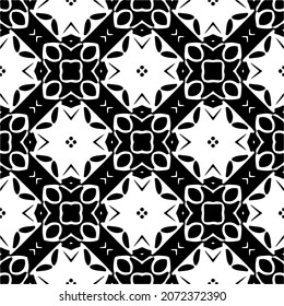 Vector geometric seamless pattern.Modern geometric background with abstract shapes.Monochromatic Repeating Patterns.Endless abstract texture.black and white ornament for design.